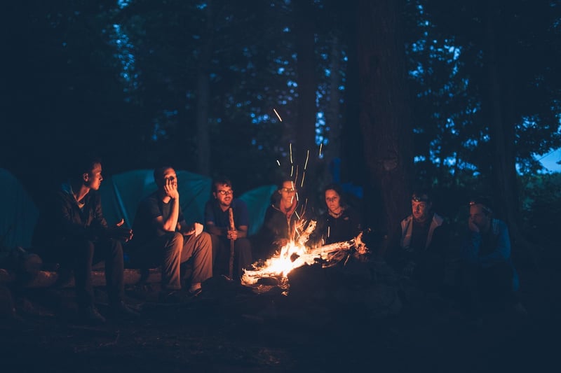 Campfire under the stars